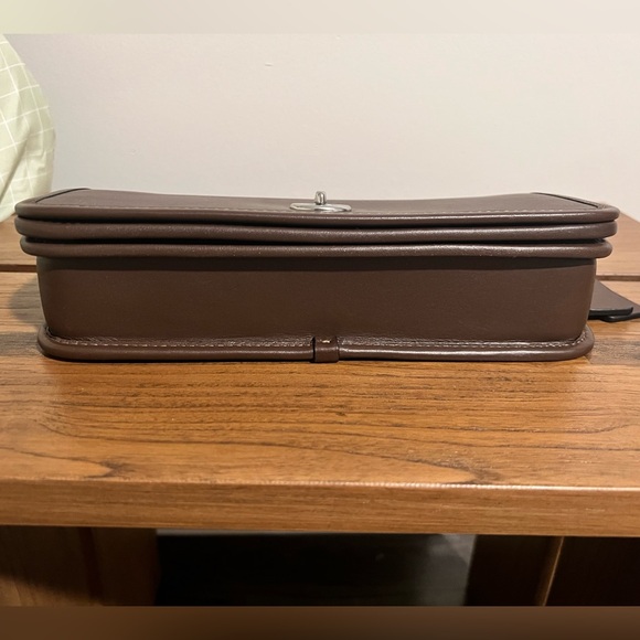 LIKE NEW Coach Dinky Shoulder Bag Leather Silver/Maple 2 Straps CW641 - Picture 7 of 11